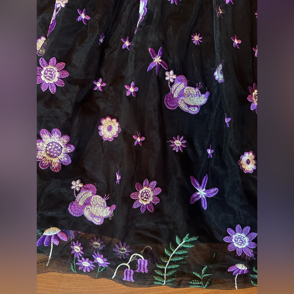 Disney Black and Purple Floral Minnie Mouse Dress - Picture 4 of 11